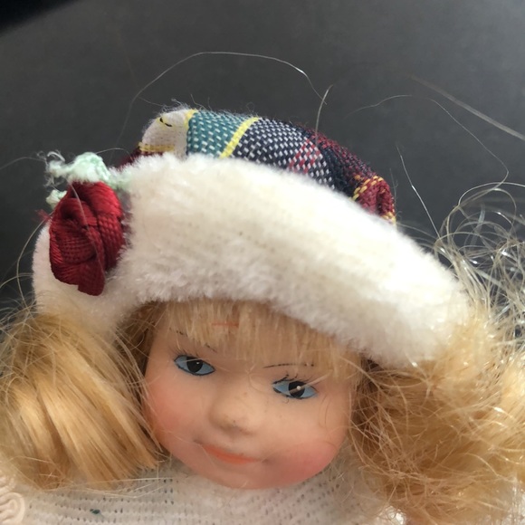 Fancy Friends Porcelain Body, doll w/Plaid Dress - Picture 5 of 8